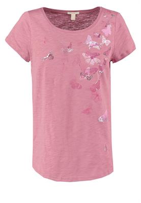 T-shirt con stampa rosa antico